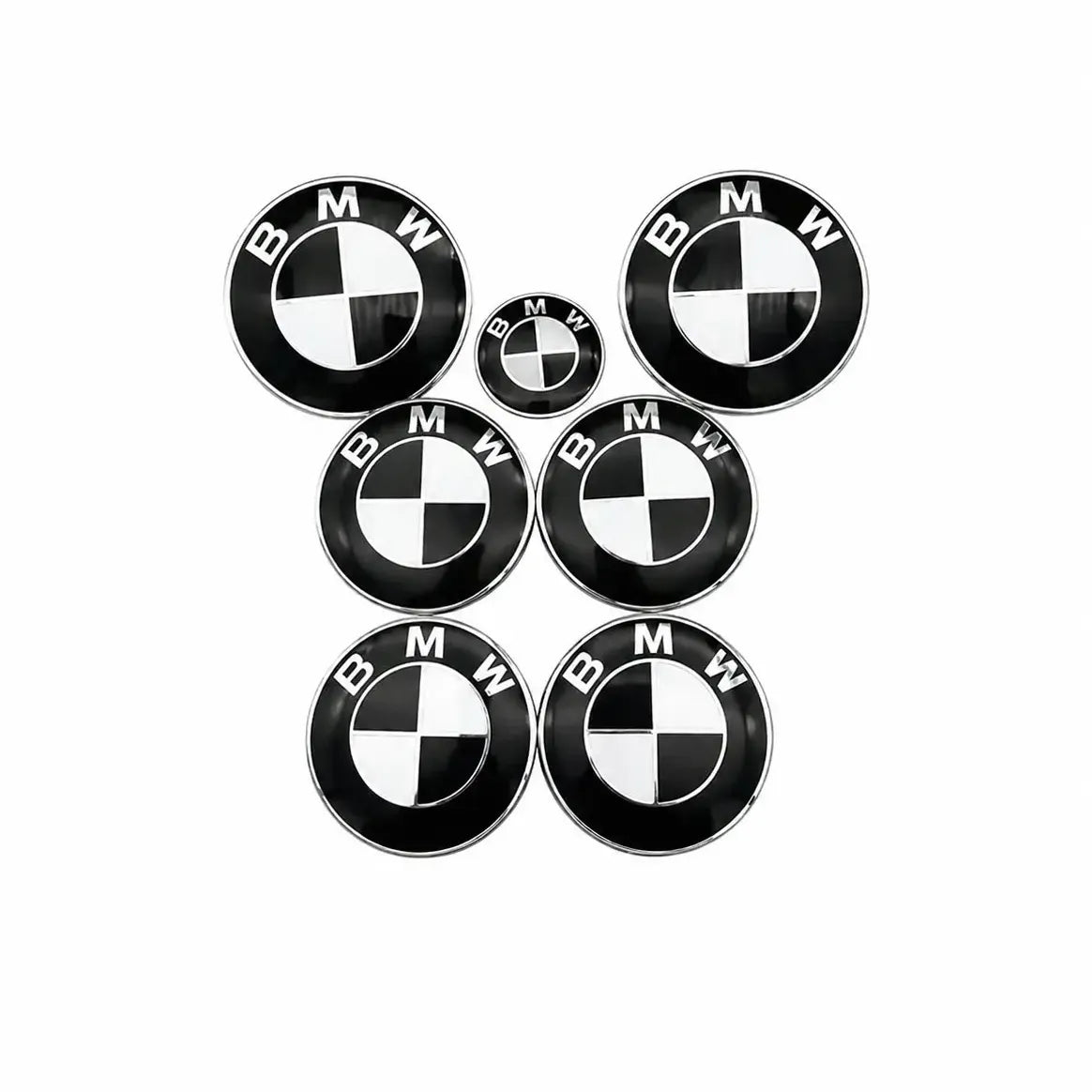 BMW Emblem 7-Pack Svart Vit