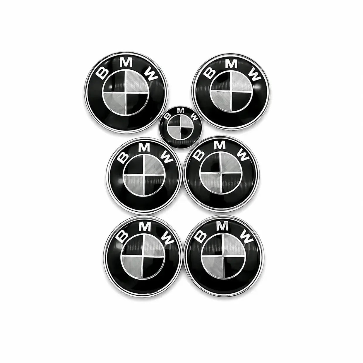 BMW Emblem 7-Pack Svart/Vit Kolfiber