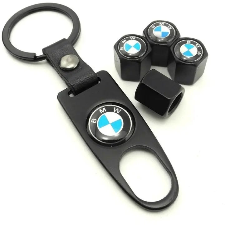 BMW Ventilhattar Med Nyckelring 4-Pack Svart