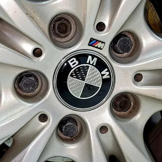 Centrumkåpor BMW Kolfiber Svart/vit 68mm