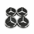 Centrumkåpor Mercedes Svart/Silver 4-Pack