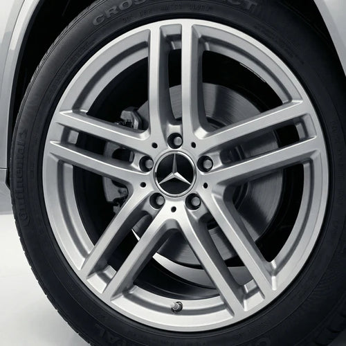 Centrumkåpor Mercedes Svart/Silver 4-Pack