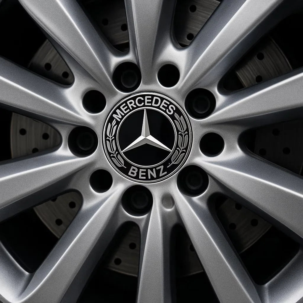 Centrumkåpor Mercedes Svarta 4-Pack