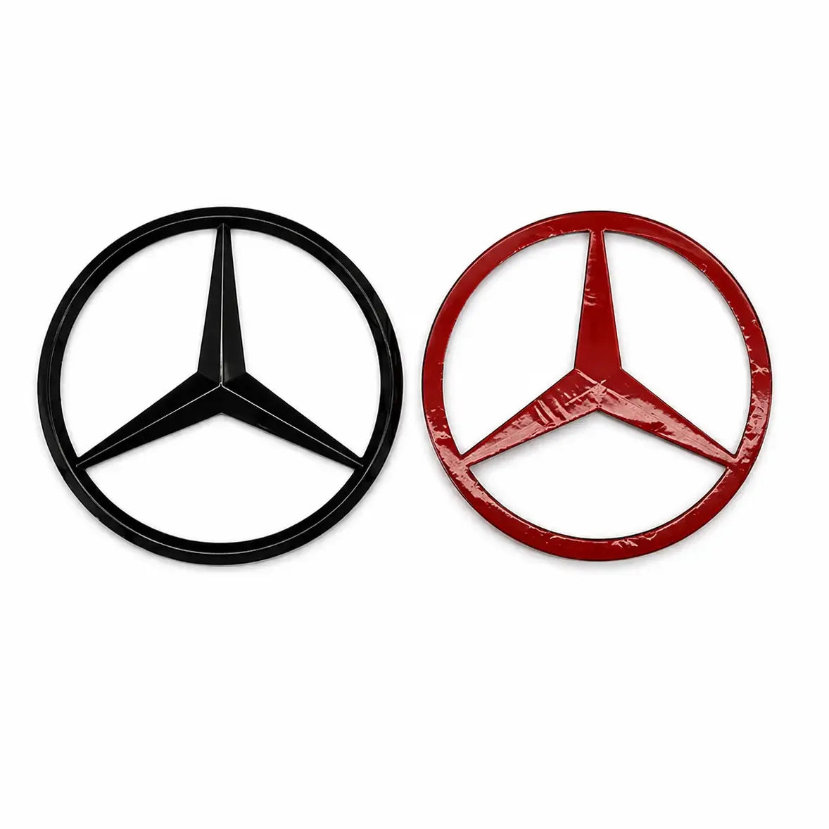 Mercedes Stjärna Baklucka Blanksvart 90mm