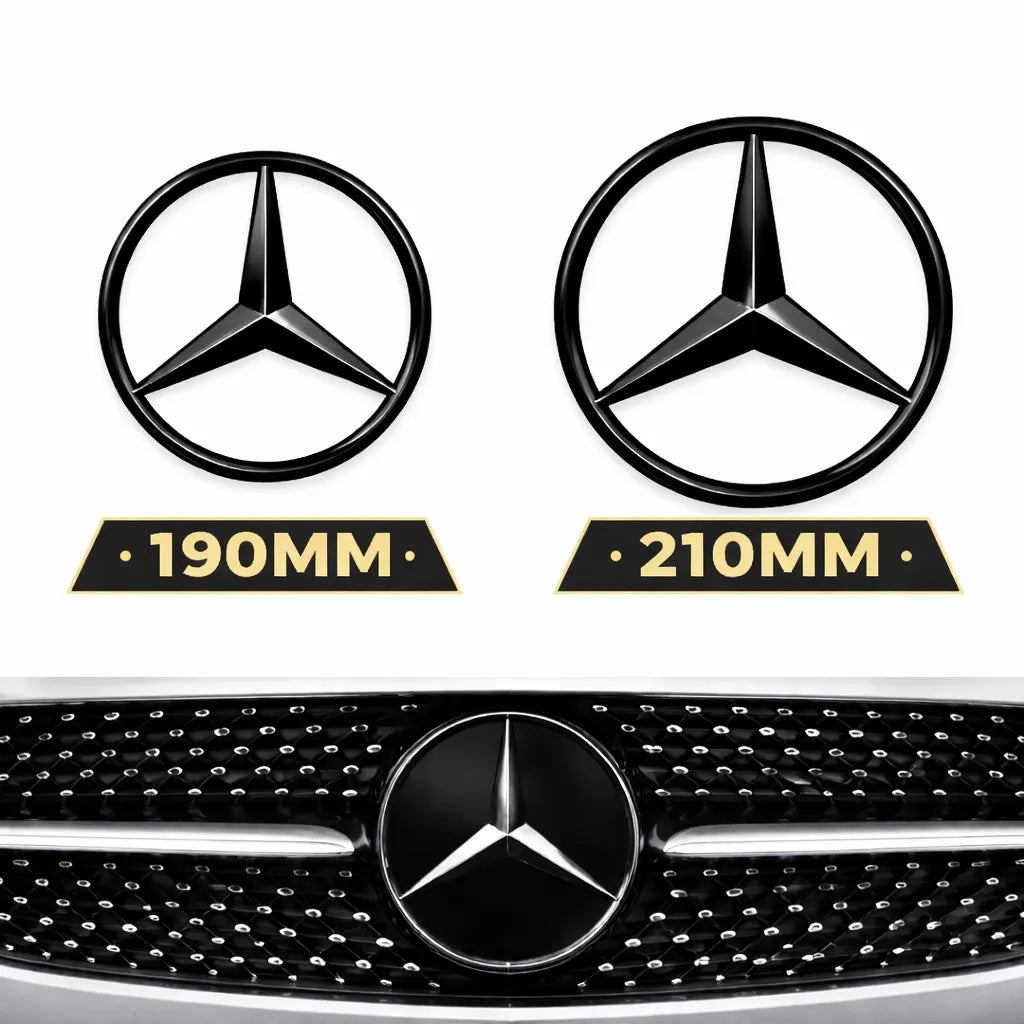 Mercedes Stjärna Grill Blanksvart
