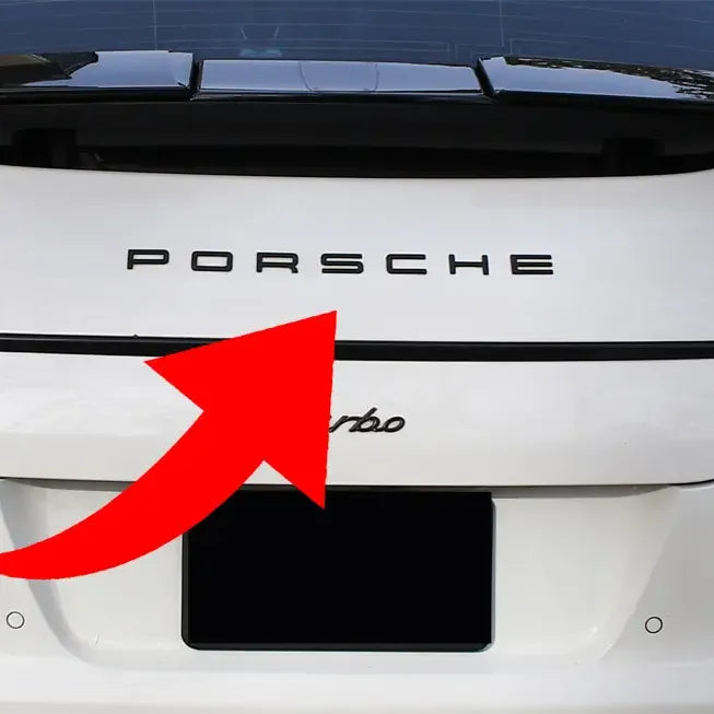 Porsche Emblem Bagagelucka Blanksvart