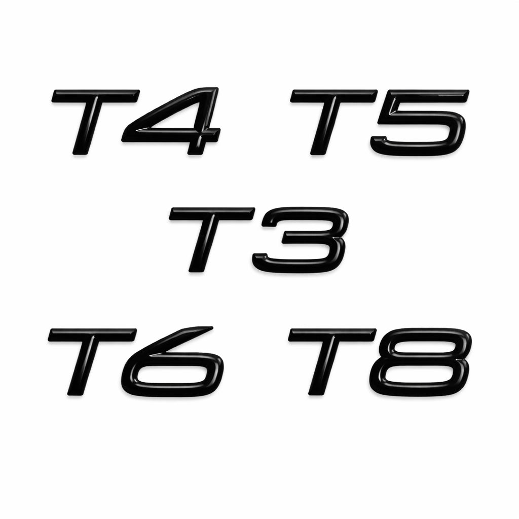 Volvo T3 T4 T5 T6 T8 Emblem Blanksvart