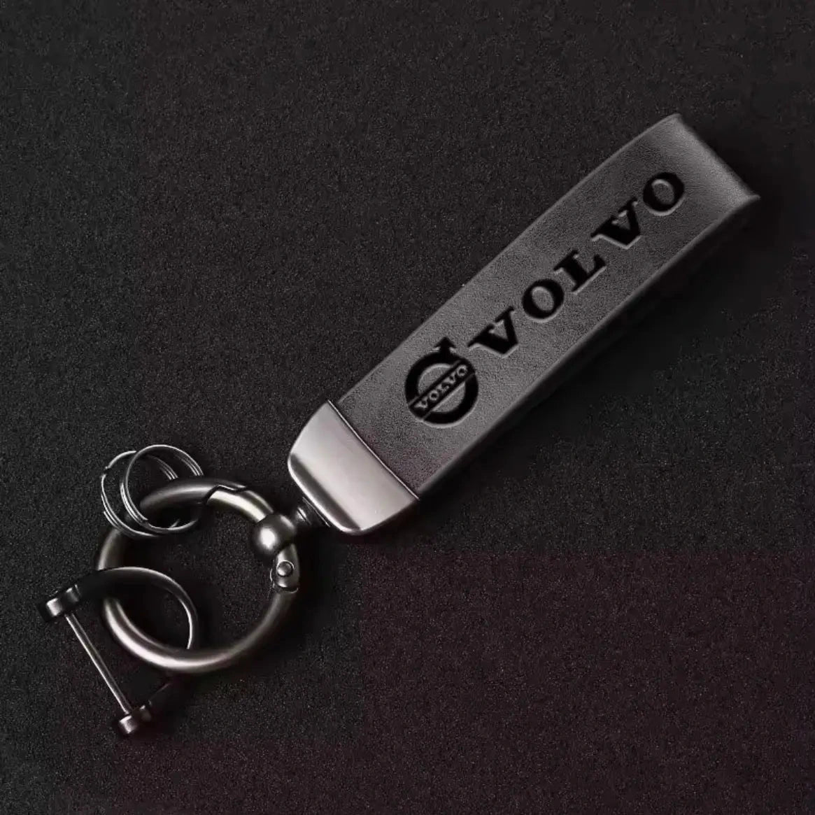 Volvo Nyckelring Läder Logotyp Premium