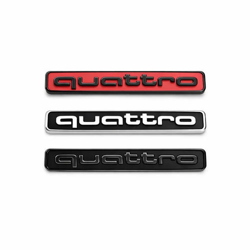 audi quattro emblem röd silver svart