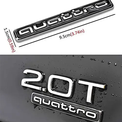 Audi Quattro Emblem Röd/Silver/Svart
