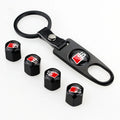 Audi S-Line Ventilhattar Med Nyckelring 4-Pack Svart