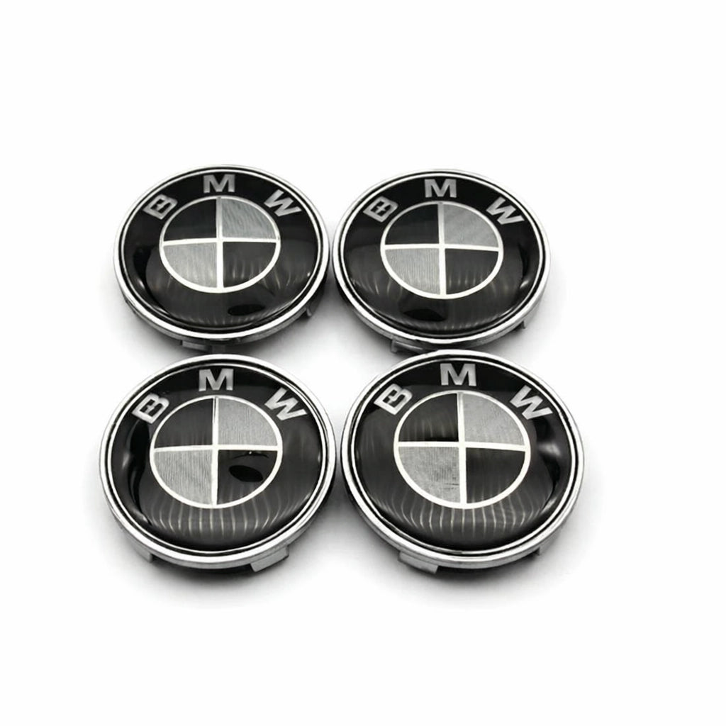 Centrumkåpor BMW Kolfiber Svart/vit 68mm