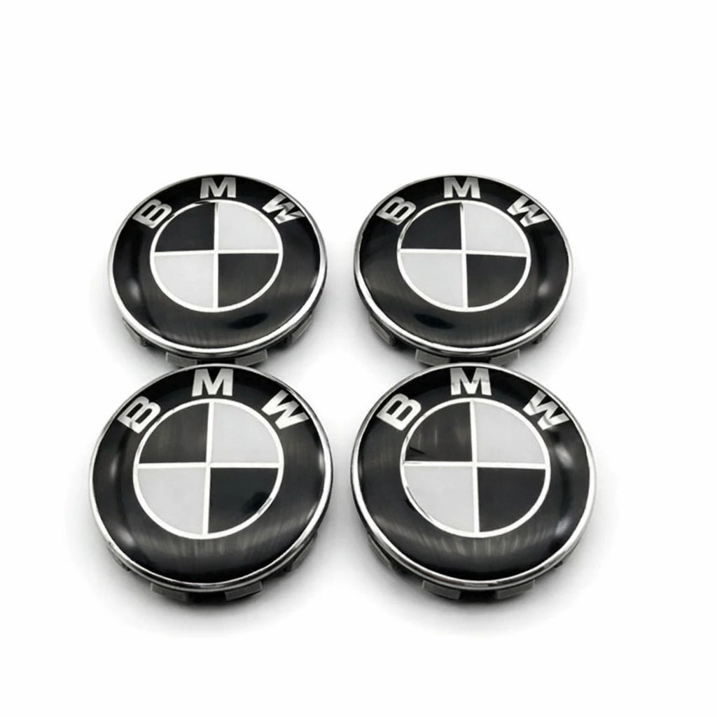 Centrumkåpor BMW Svart/Vit 68mm 4-Pack