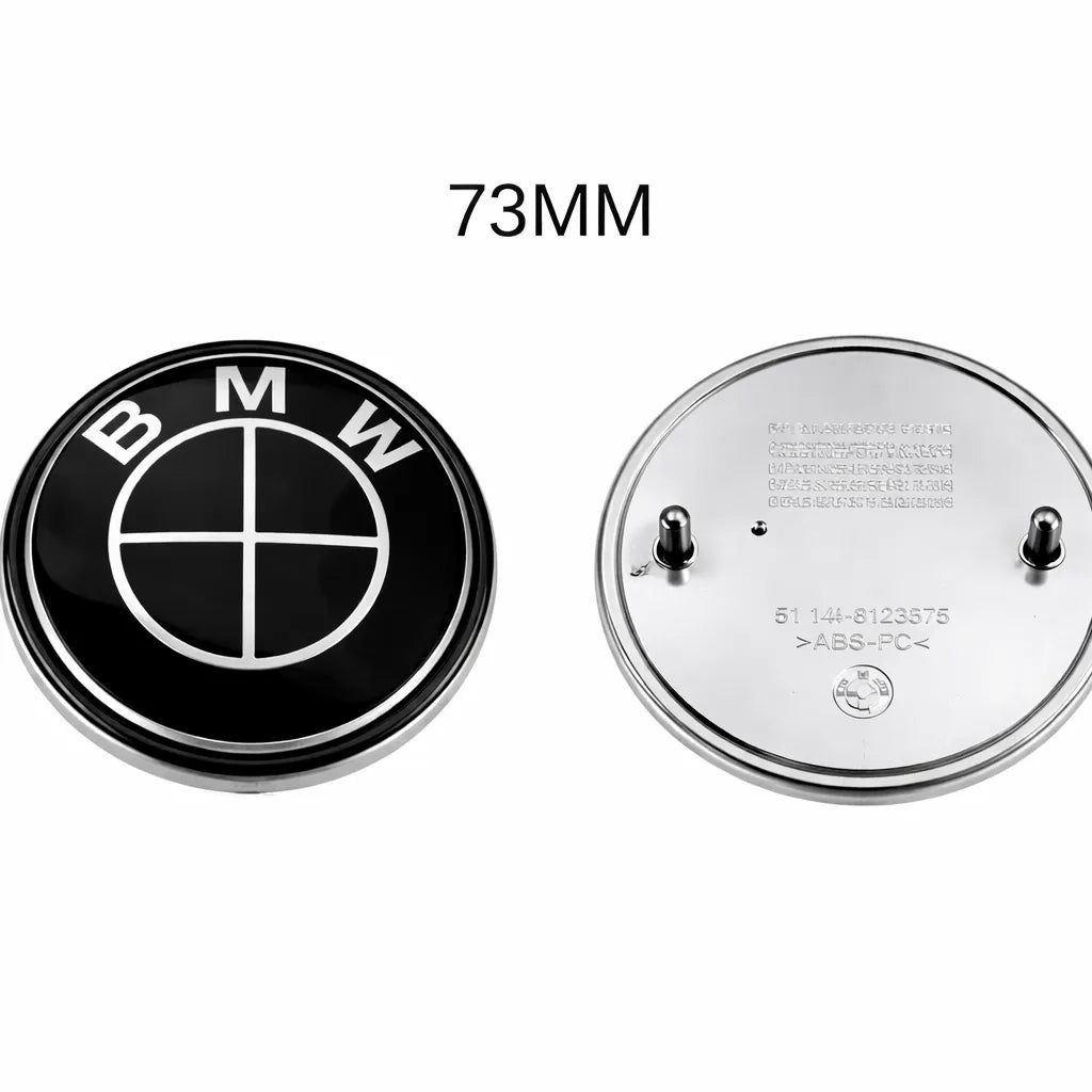 BMW Emblem Helsvart 73mm Baklucka