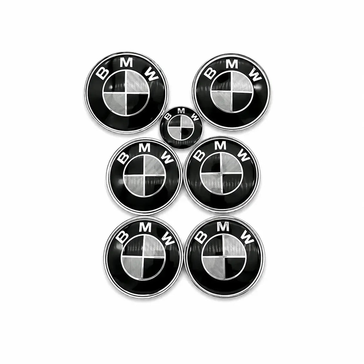 BMW Emblem 7-Pack Svart/Vit Kolfiber
