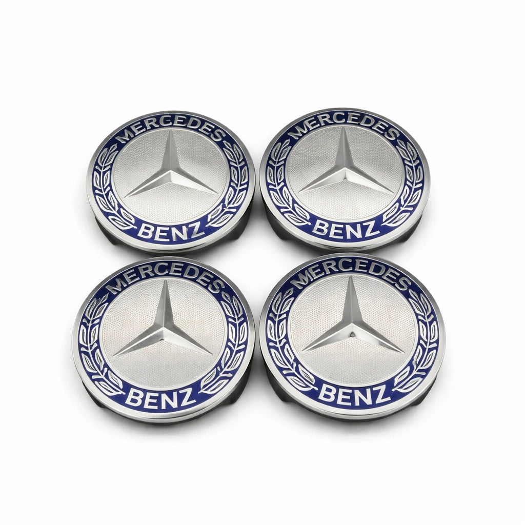 Centrumkåpor Mercedes Blå 4-Pack