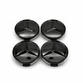 Centrumkåpor Mercedes Blanksvarta 4-Pack