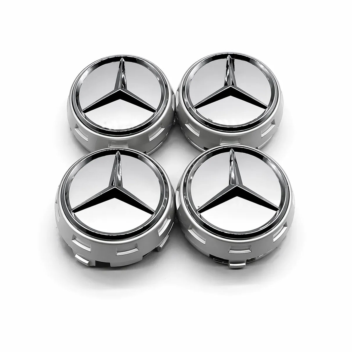 Centrumkåpor Mercedes Silver AMG 4-Pack