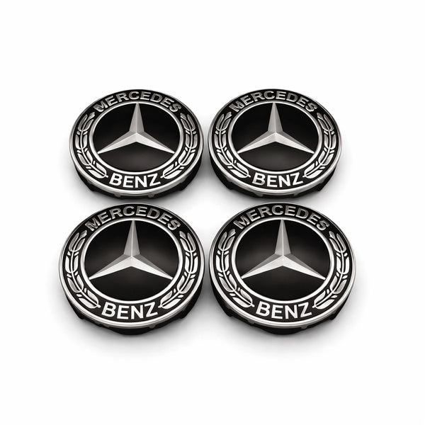 Mercedes Centrumkåpor Svarta 4-Pack