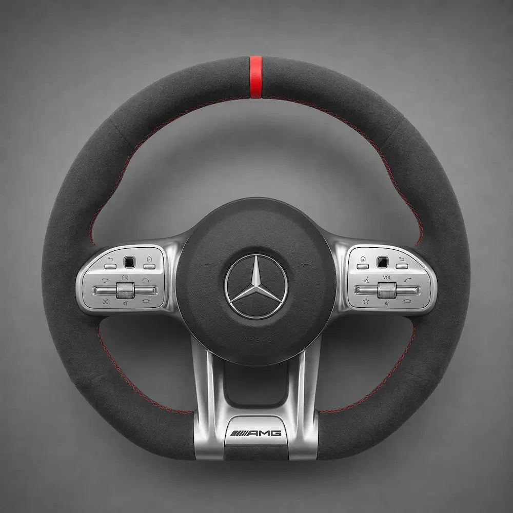 Mercedes Rattklädsel Mocka Alcantara Röd