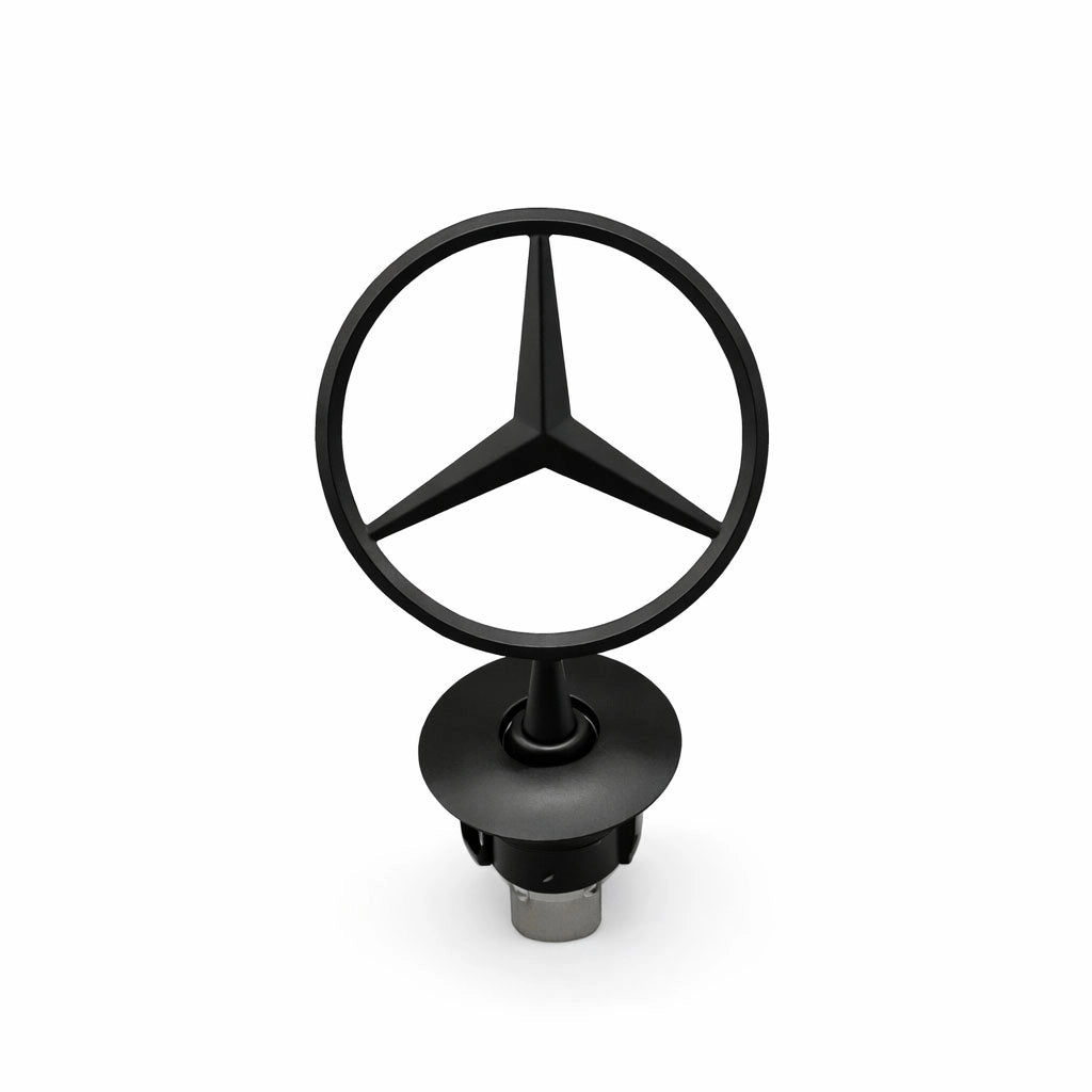 Mercedes Stjärna Till Motorhuv Blanksvart