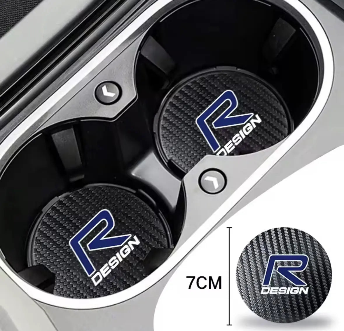 Mugghållare Underlägg RDesign Volvo – Kolfiber 2-Pack