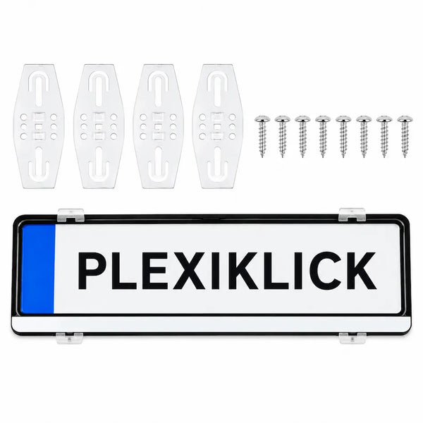 Plexiklick Skylthållare Nummerskylt 4-Pack Två Skyltar
