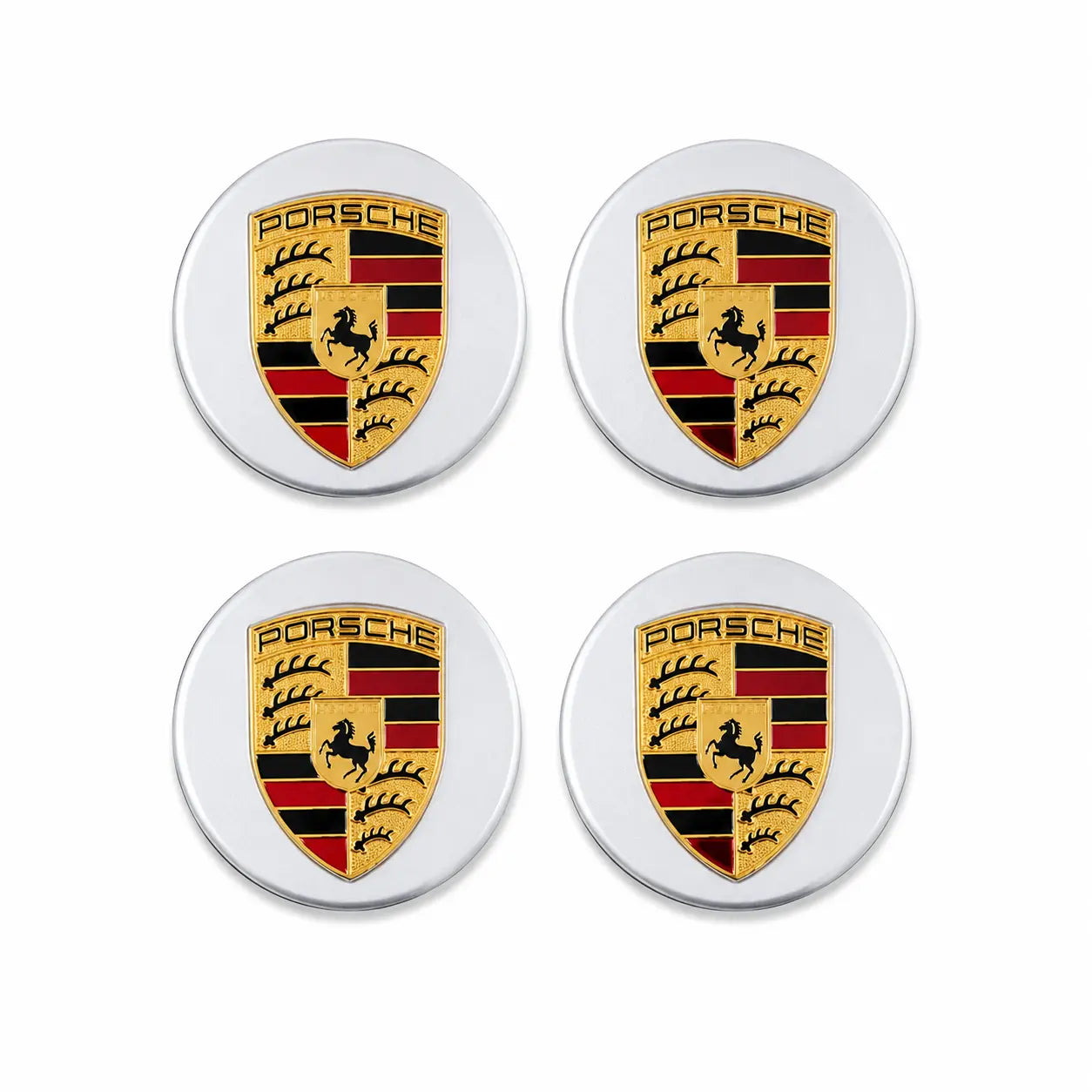 Porsche Centrumkåpor Silver 4-Pack
