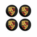 Porsche Centrumkåpor Svarta 4-Pack