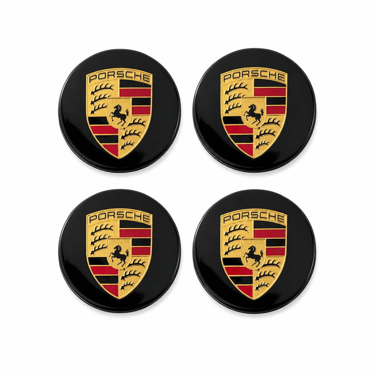 Porsche Centrumkåpor Svarta 4-Pack