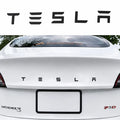Tesla Emblem Baklucka Bokstäver Svart