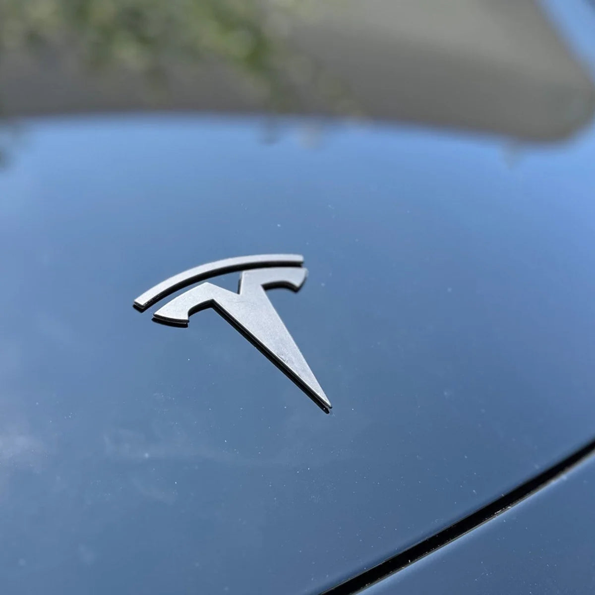 Tesla Emblem Motorhuv Flera Färger