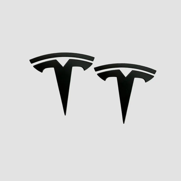 Tesla Emblem Motorhuv och Baklucka Svarta 2-Pack
