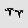 Tesla Emblem Motorhuv och Baklucka Svarta 2-Pack