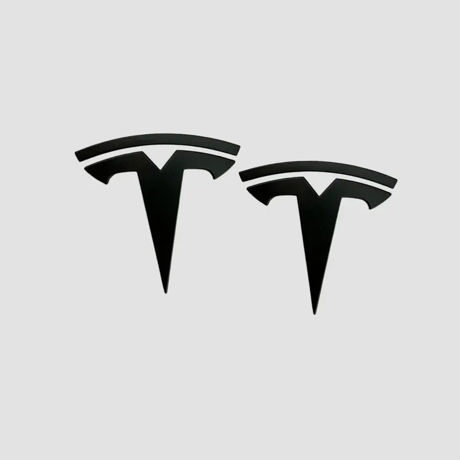 Tesla Emblem Motorhuv och Baklucka Svarta 2-Pack
