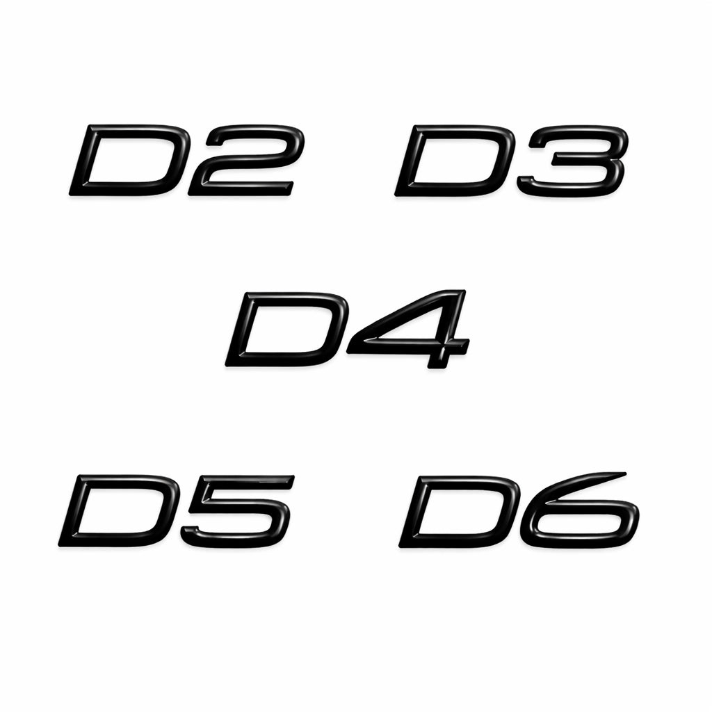 Emblem Volvo D2 D3 D4 D5 D6 Blanksvart