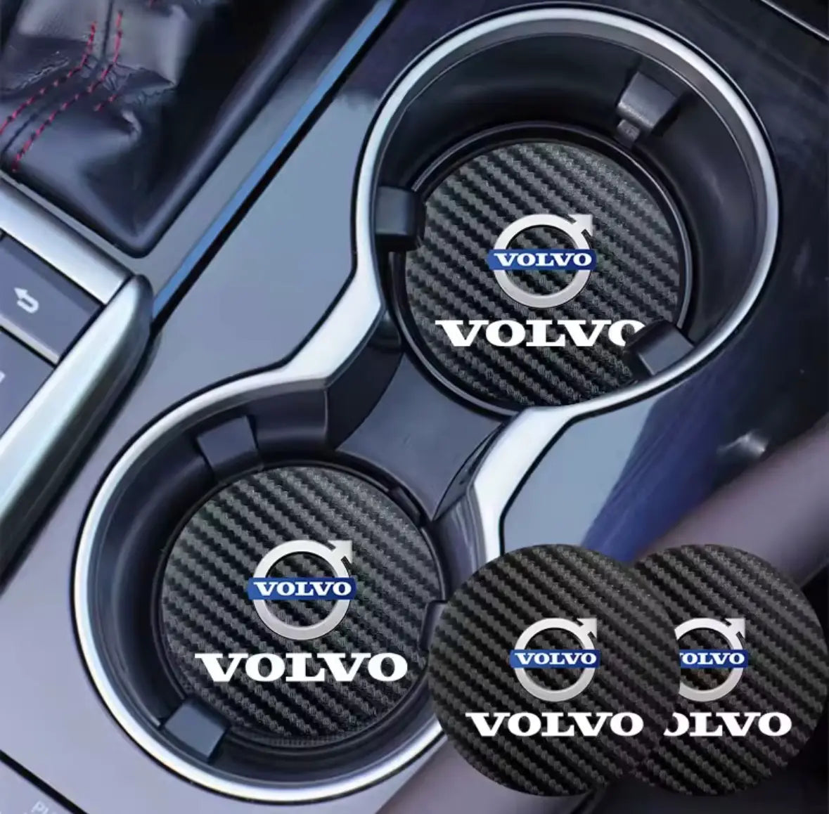 Mugghållare Volvo Underlägg Pad Kolfiber 2-Pack